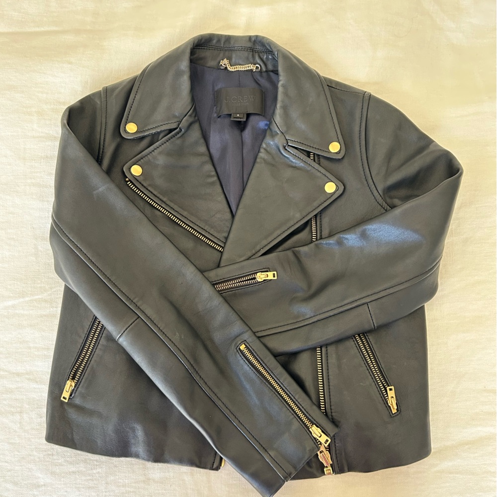 J. Crew Black Moto Leather Jacket
